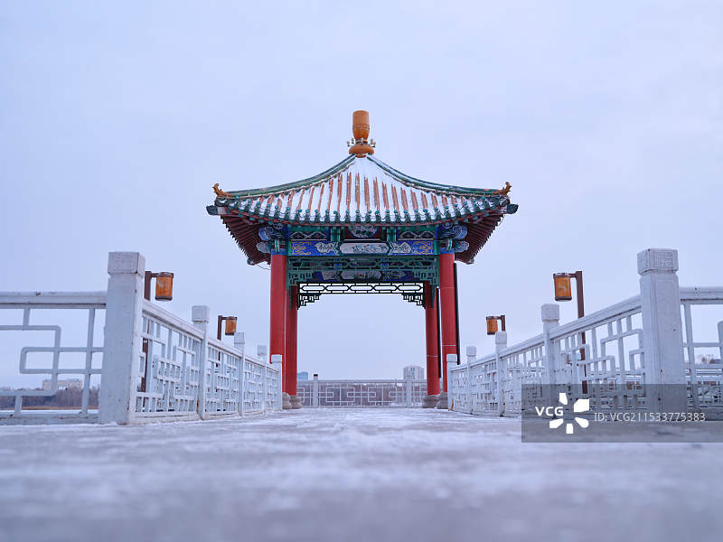 初雪 南湖公园 长春图片素材