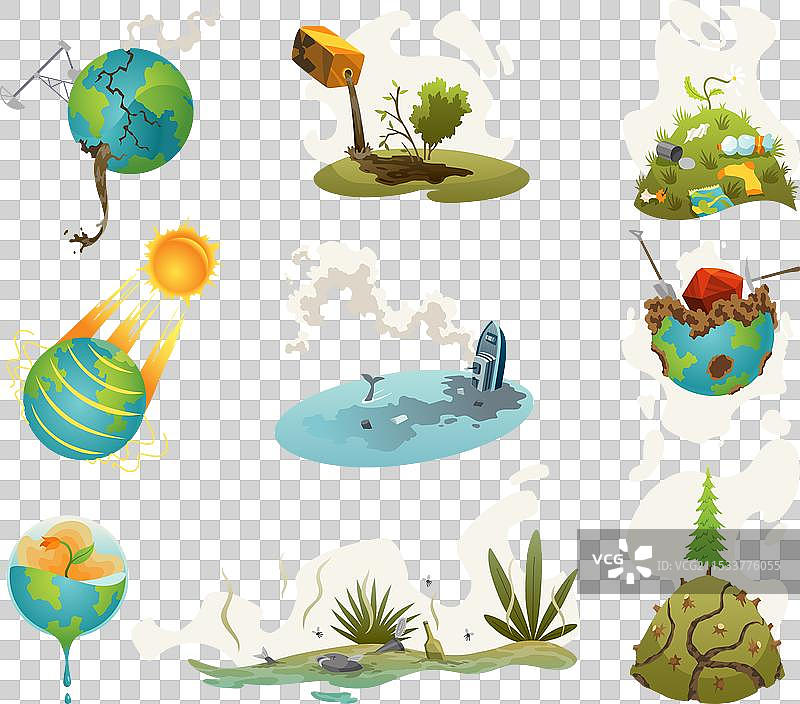 地球污染或污染的星球系列图片素材
