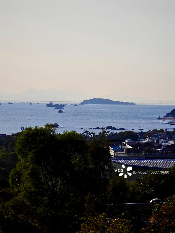 厦门扫街之山海步道林海线及环岛路眺望金门图片素材