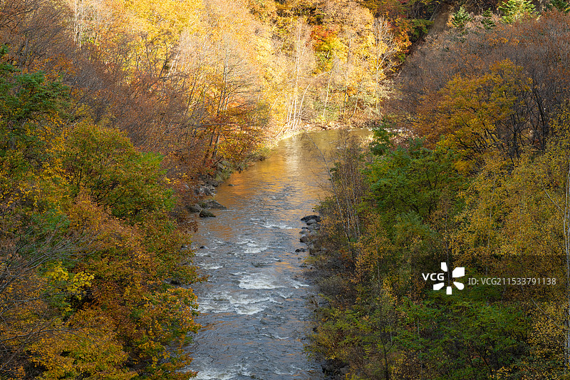 定山溪温泉一带的秋-3图片素材