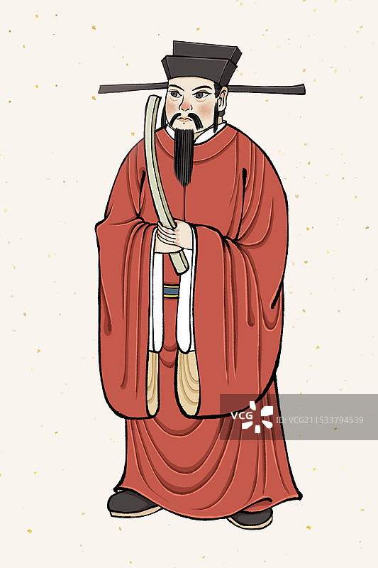 中国国画古风角色传统历史事件英雄人物形象——宗泽图片素材