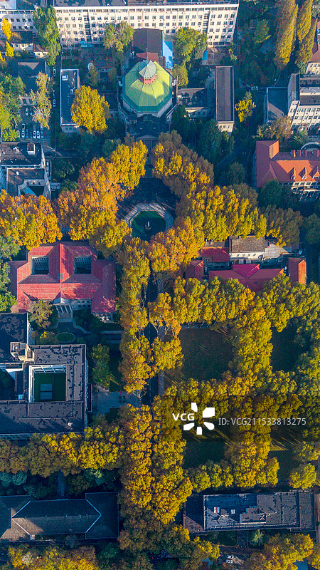 东南大学大礼堂和涌泉池及梧桐大道图片素材