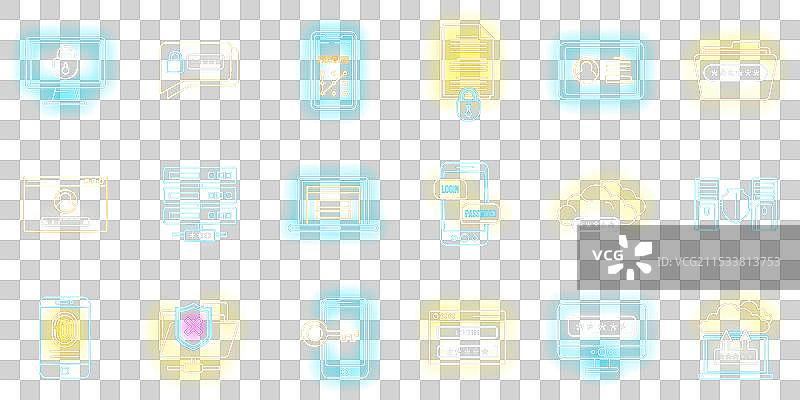 在线多因素认证图标集图片素材