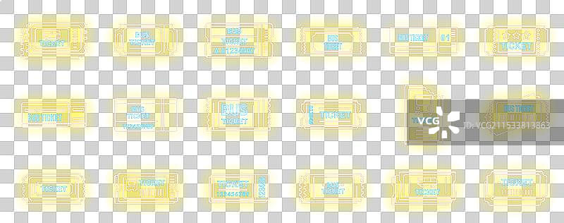 公交票务卡图标集霓虹风格图片素材