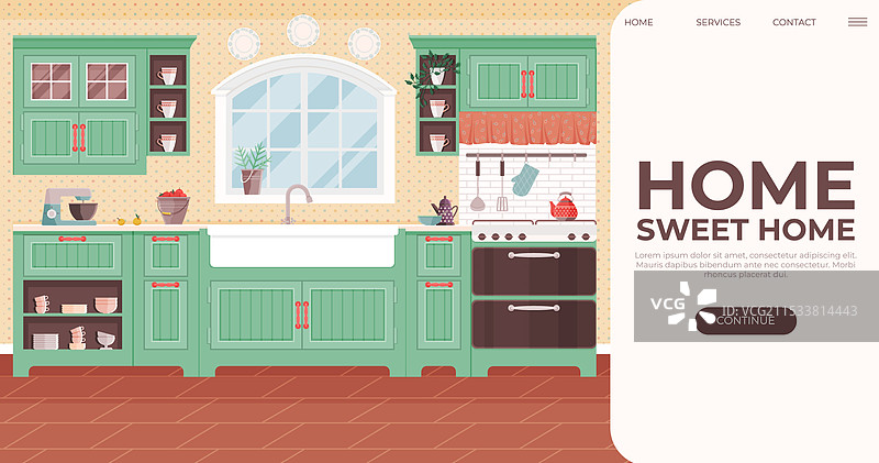 舒适的厨房内部装修您的厨房图片素材