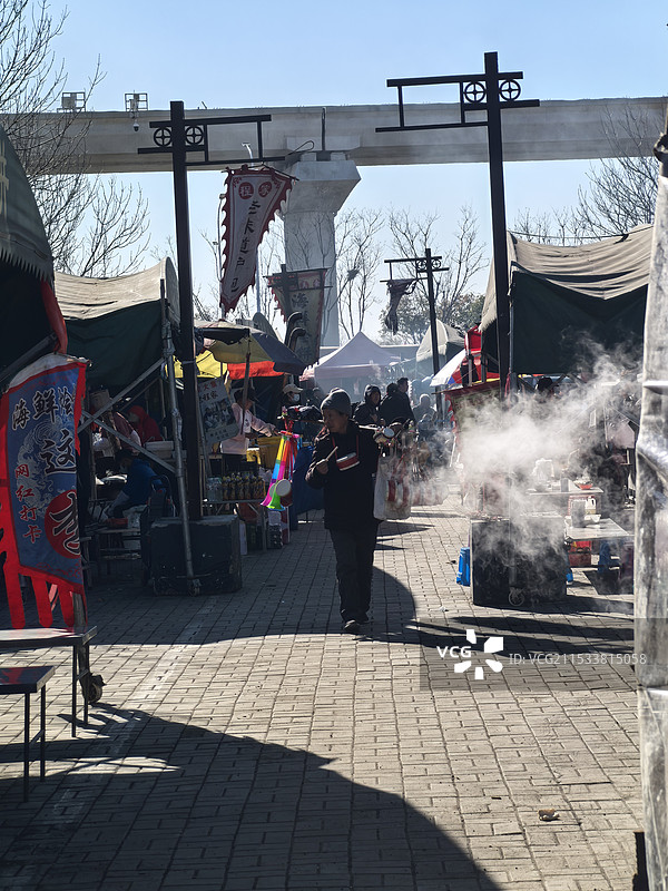 泊里大集，300多年历史，青岛市非物质文化遗产，农历逢四、九开集。图片素材