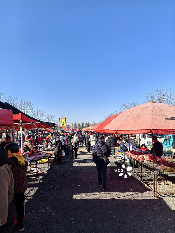 泊里大集，300多年历史，青岛市非物质文化遗产，农历逢四、九开集。图片素材