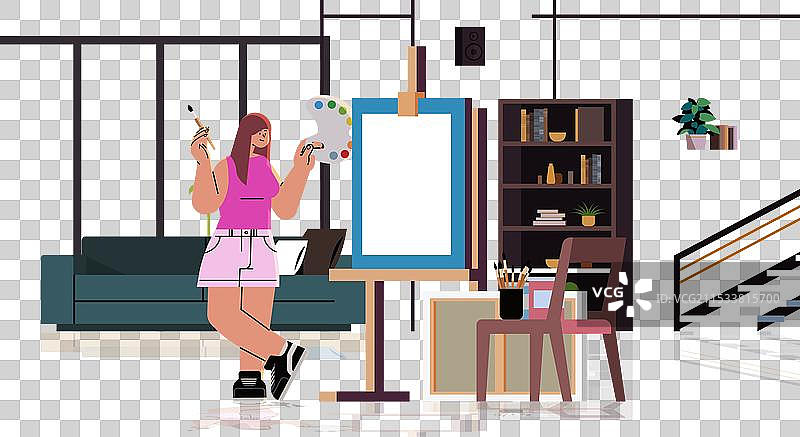 热爱艺术的残疾女性图片素材