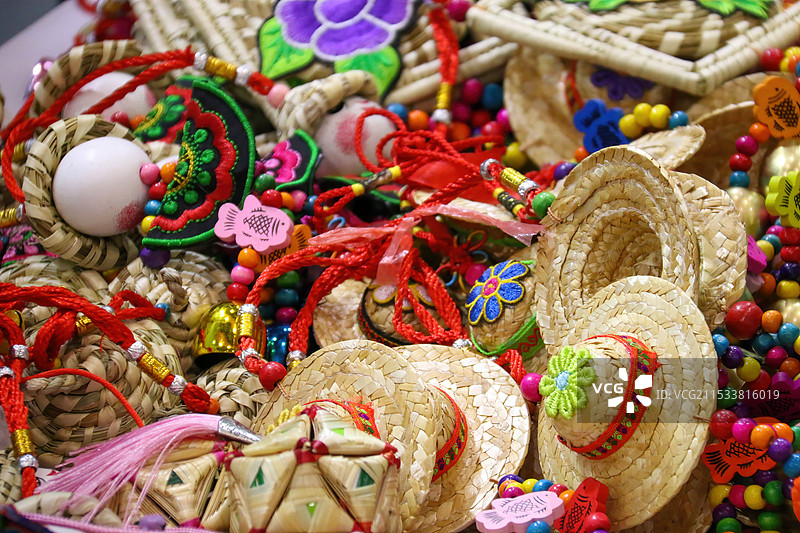 中国非遗博览会上的草编工艺图片素材
