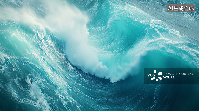 【AI数字艺术】海洋浪花特写镜头图片素材