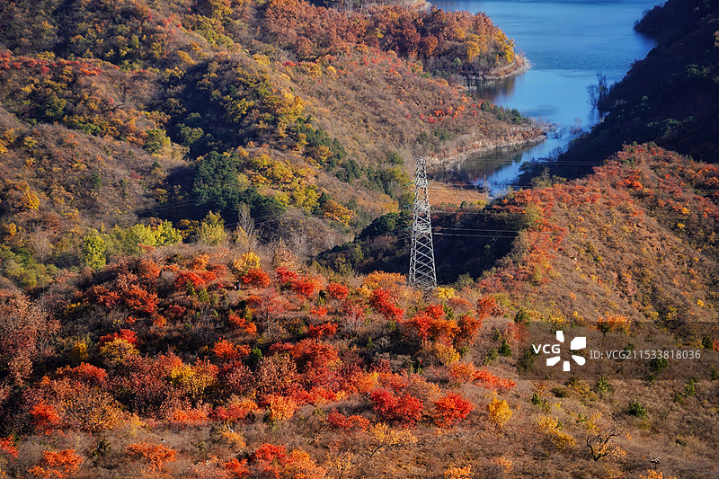 北京密云水库秋景图片素材