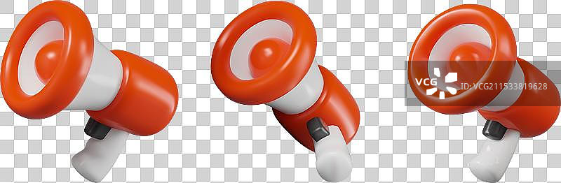 不同位置的红色逼真角。图片素材