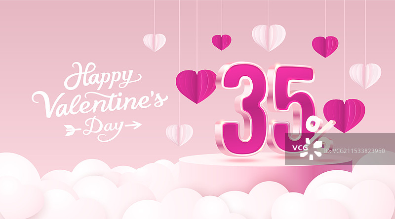 情人节快乐 Mega Sale 特别优惠 35%图片素材