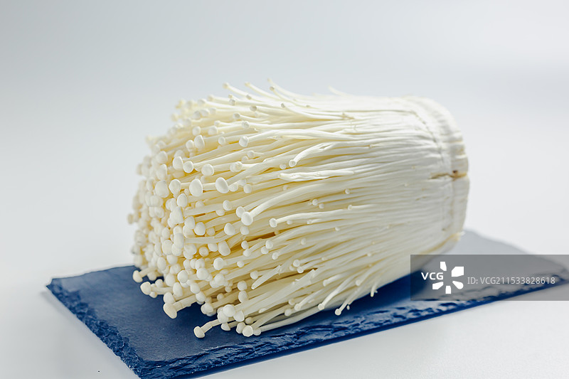 金针蘑菇 美食材 白色底背景 免抠静物特写图片素材