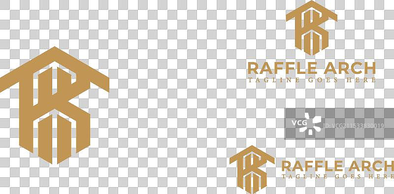 金色抽象首字母RA或AR标志图片素材