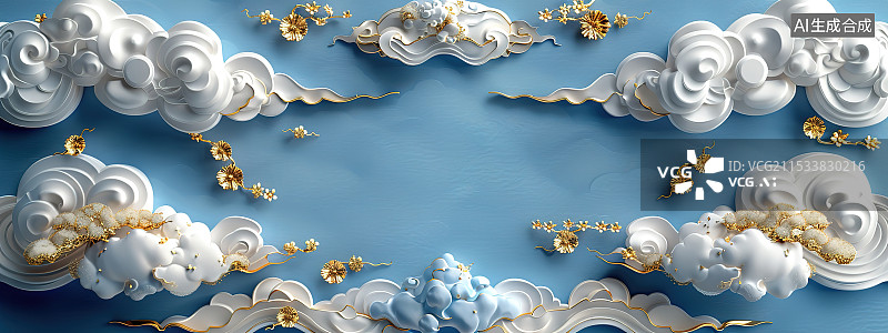 【AI数字艺术】国风祥云背景图片素材