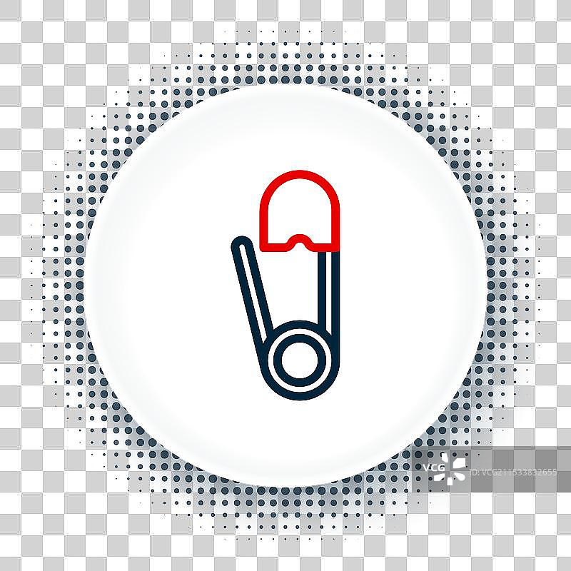 经典闭合钢制安全别针图标图片素材