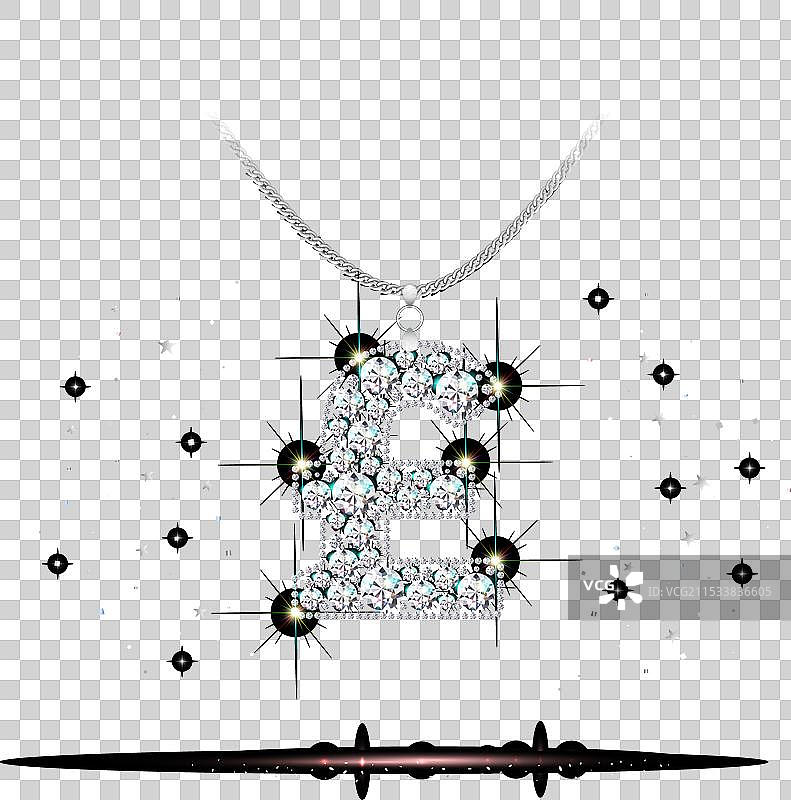 镶有英镑符号的钻石吊坠图片素材