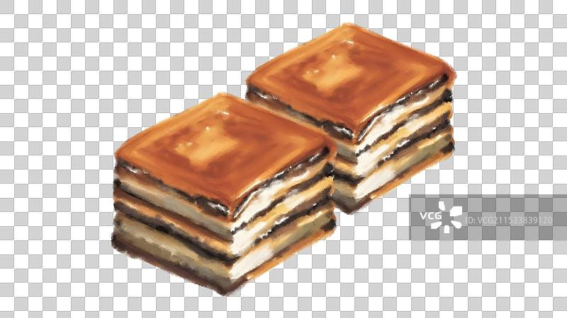 中国风国风水墨风上海特色小吃千层油糕插画健康特色美食年俗美味二十四节气插画图片素材