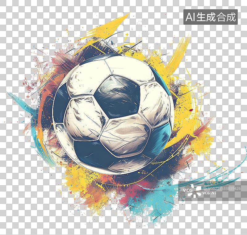 【AI数字艺术】足球，竞技比赛运动，插图插画元素素材图片素材