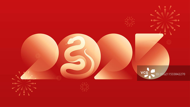 蛇年新年春节插画图片素材