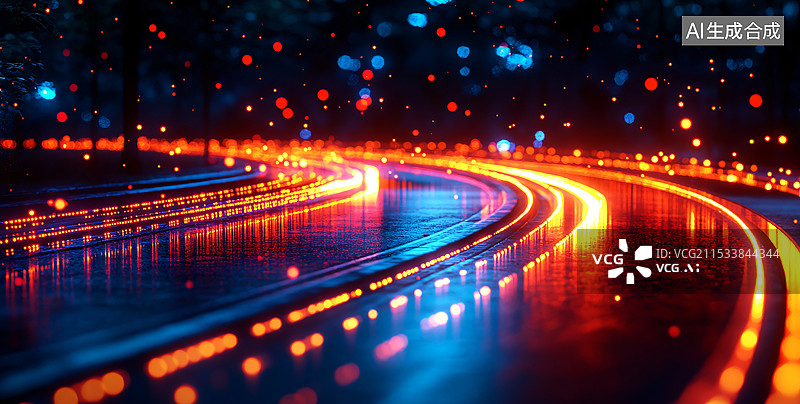 【AI数字艺术】科技感动感光线，汽车广告背景图图片素材