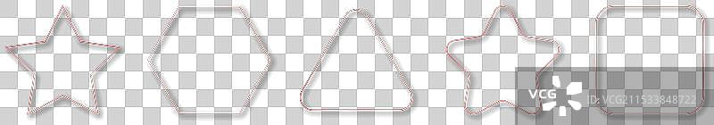 玫瑰金发光的不同几何形状框架图片素材