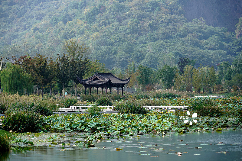 杭州市西湖区双浦镇铜鉴湖公园图片素材