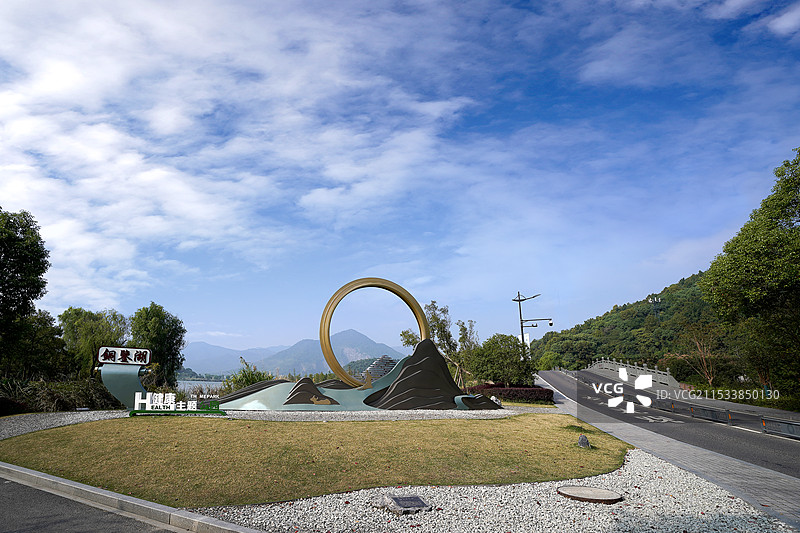 杭州市西湖区双浦镇铜鉴湖公园图片素材