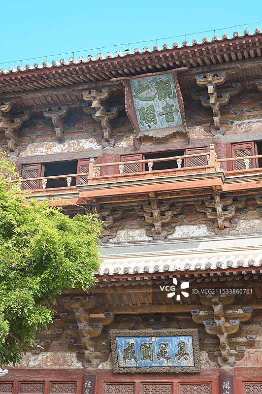 天津市蓟州区独乐寺景区，观音阁外部建筑图片素材