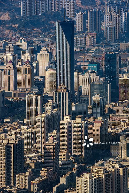 兰州兰山三台阁俯瞰兰州城图片素材