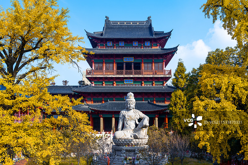 秋天南京毗卢寺图片素材