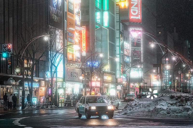 日本札幌夜景图片素材