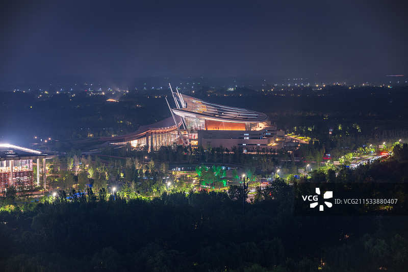 北京大运河博物馆夜景图片素材