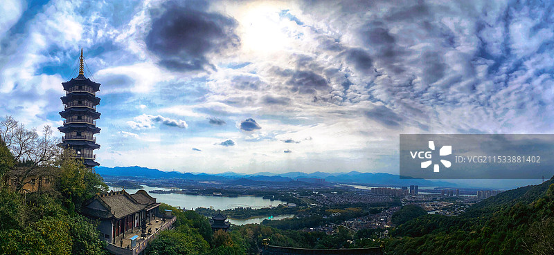 远望湘湖图片素材