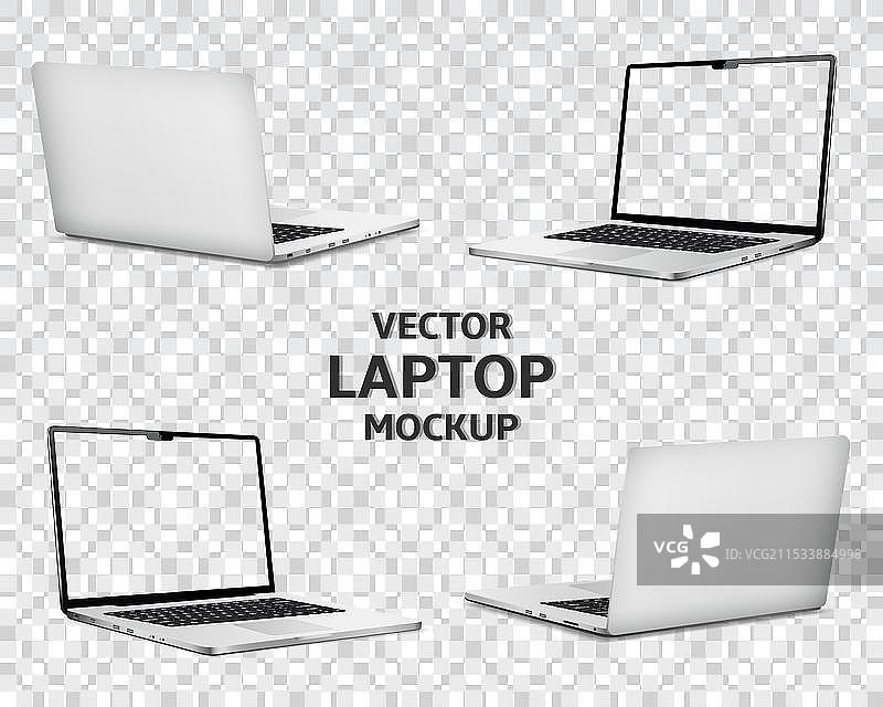 带透明屏幕的笔记本电脑模型图片素材