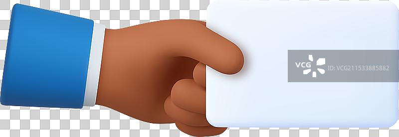 3D手握着空白纸标签或标签牌图片素材