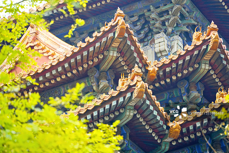 北京故宫角楼屋檐特写图片素材