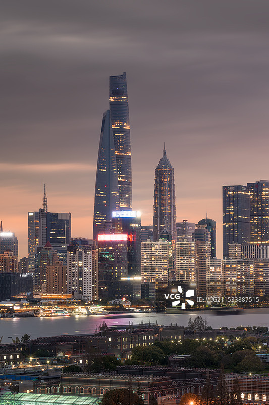 冬季日落金融岛图片素材