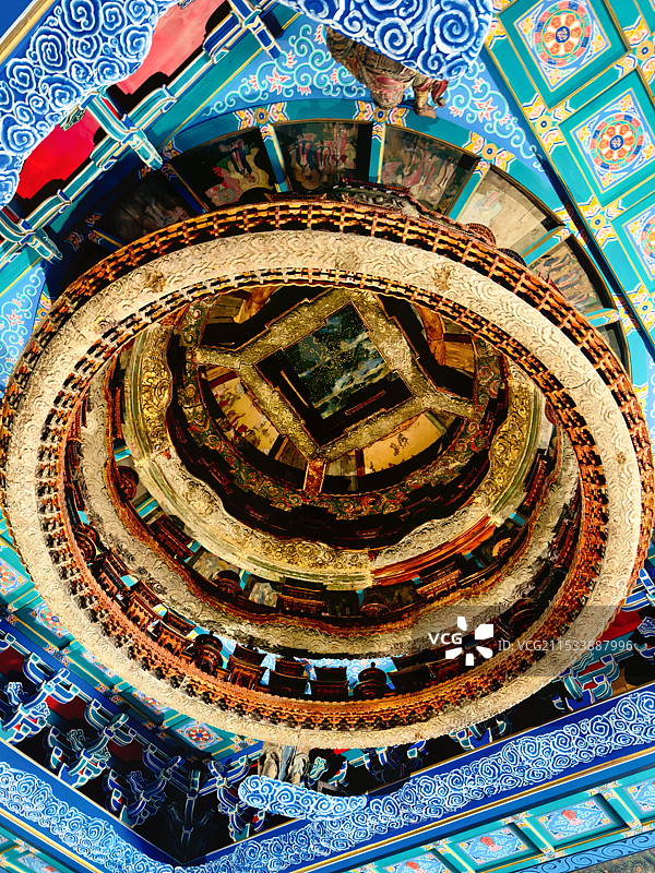北京古代建筑博物馆里的隆福寺藻井图片素材