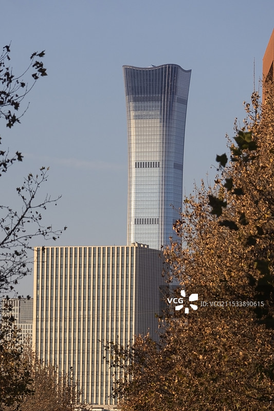 秋日的中信大厦图片素材