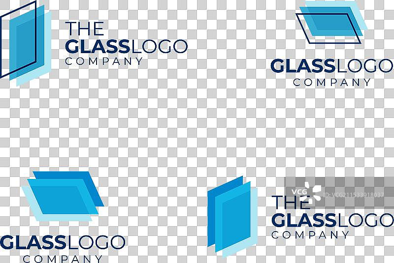 创意玻璃公司标志，三个蓝色水晶图片素材