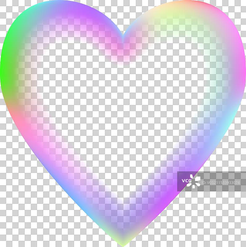 全息心形框架流体液体铬心图片素材