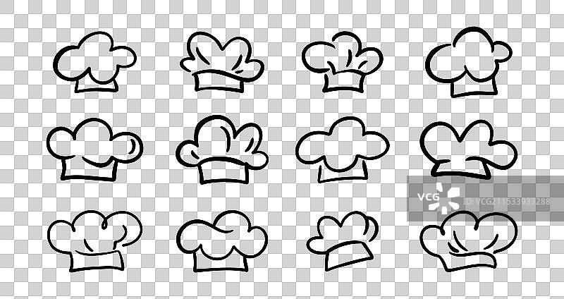 厨师帽涂鸦线条艺术图标设计图片素材