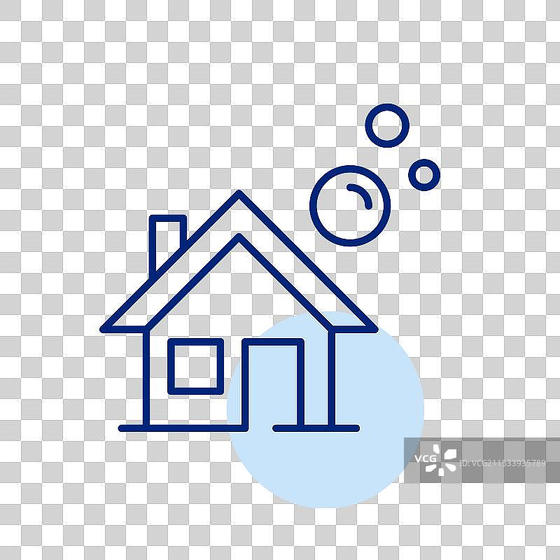 房屋和气泡家庭清洁服务图片素材