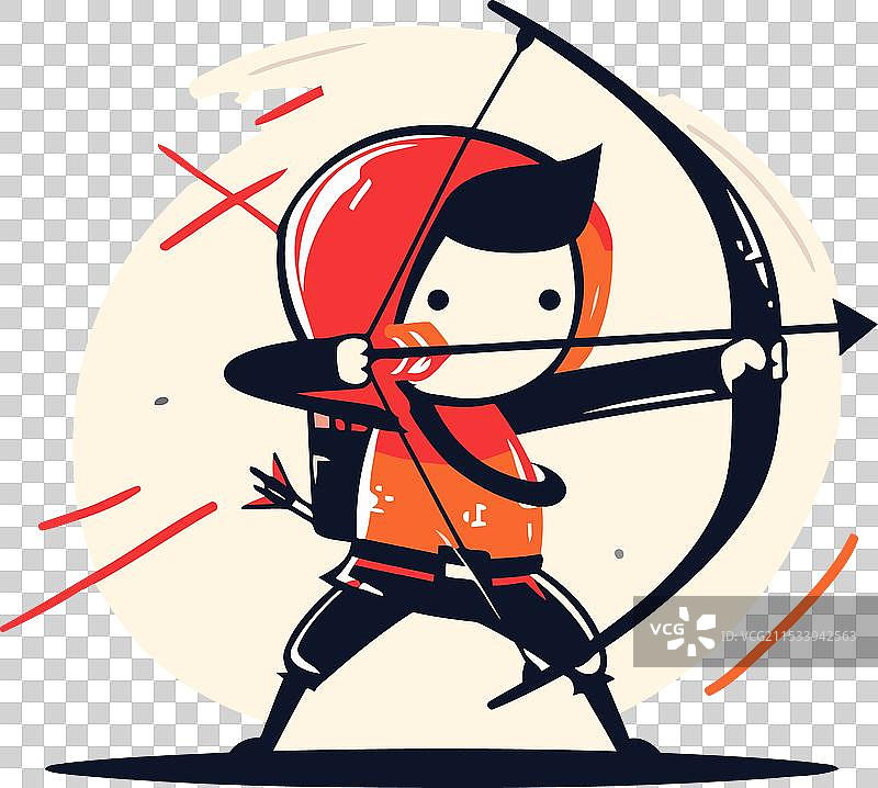 卡通风格的丘比特与弓箭图片素材