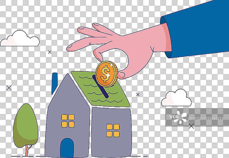 购房租赁概念的首付款图片素材