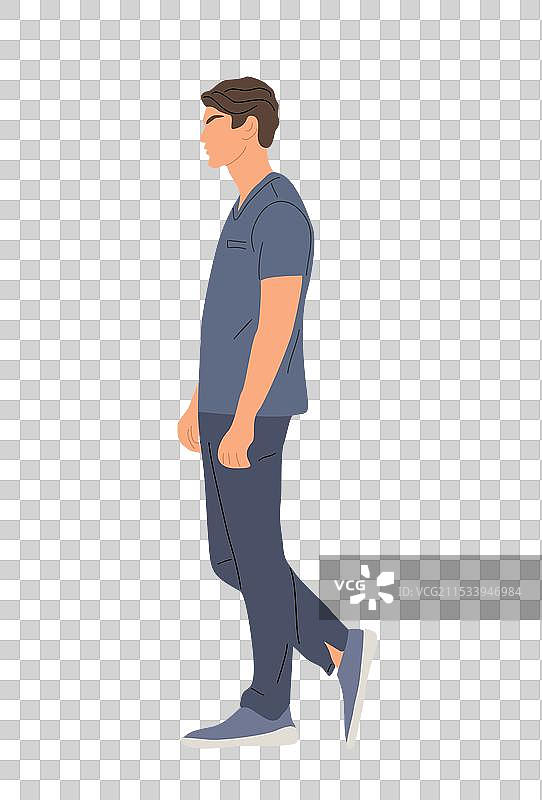 医疗工作者医生外科医生侧面行走图片素材