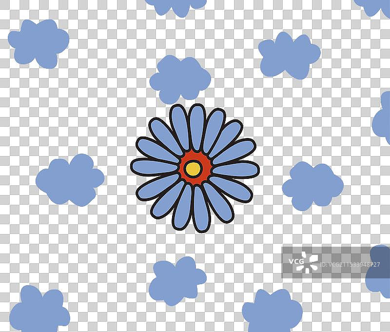 现代靛蓝雏菊设计图标图片素材