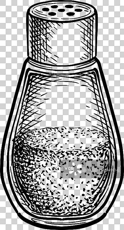 盐瓶墨水素描图片素材